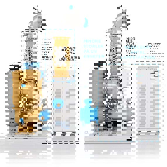 DESMI pump system with UV unit and control panel for fluid handling.