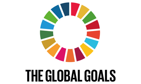 Colorful circle logo of "The Global Goals" for sustainable development.