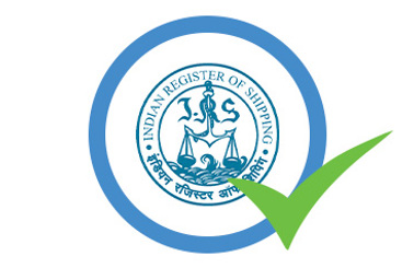 Indian Register of Shipping logo with a green checkmark overlay.