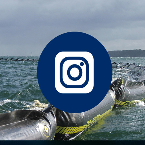 Boom floating on water with Instagram logo overlay.