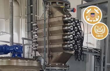 DESMI industrial equipment with certification logos, used for fluid handling applications.