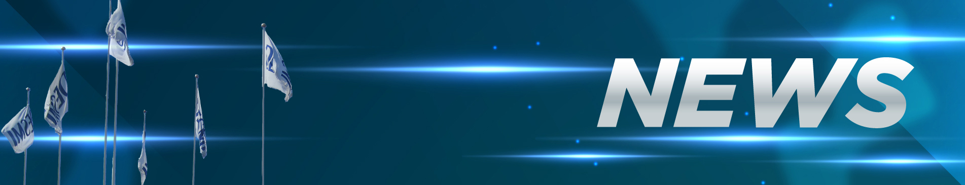 Flags with "DESMI" logos and "NEWS" text on a blue background.
