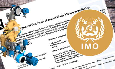 DESMI Ocean Guard system with IMO certificate for ballast water management.