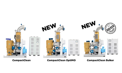 Three DESMI CompactClean systems: CompactClean, CompactClean OptiMO, and CompactClean Bulker.