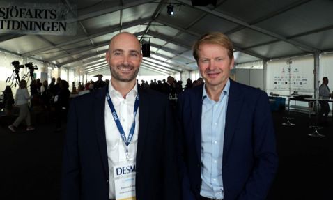 Rasmus Folsø (DESMI) and Bo Cerup Simonsen (MMM) at the Dønso Shipping Meet.