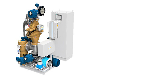 DESMI CompactClean ballast water management system with control panel and pumps.