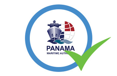 Panama Maritime Authority logo with a green check mark symbol.