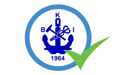 Blue anchor logo with initials and year 1964, encircled with a green checkmark.