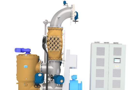 DESMI CompactClean Ballast Water Management System with control panel, for fluid handling.